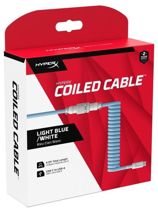Keyboard cable HyperX Coiled Cable USB-C Light Blue-White
