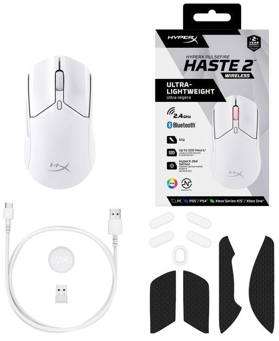 HP HyperX Pulsefire Haste 2 Wireless White Gaming Mouse