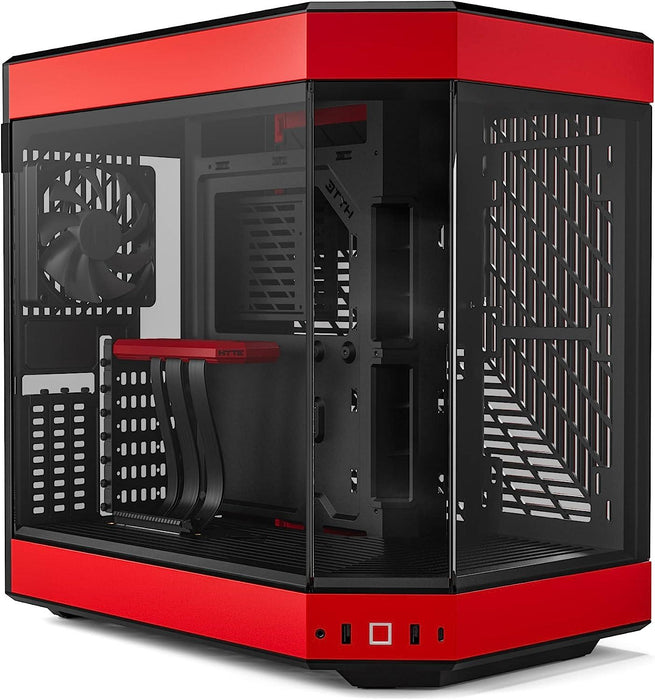 HYTE Y60 Tempered Glass Case, Mid-Tower, Black and Red