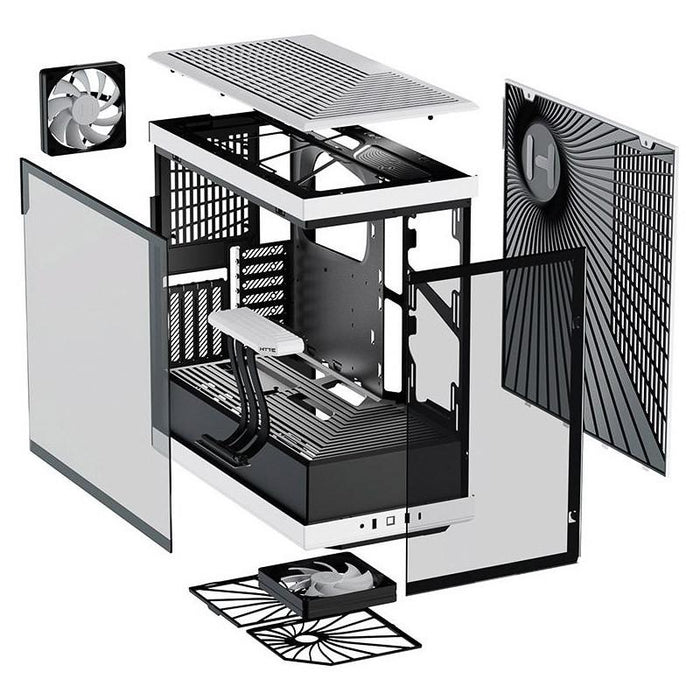 HYTE Y40 Tempered Glass Case, Mid-Tower, White and Black