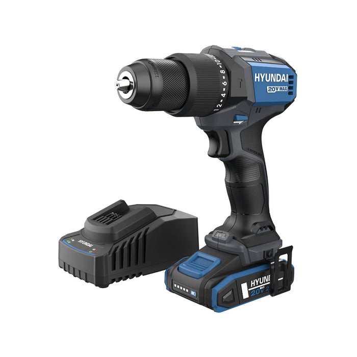 CORDLESS BRUSHLESS IMPACT DRILL HYUNDAI HD20X-60TT 20 V, 60.00 nm, 2.00 Ah, CASE
