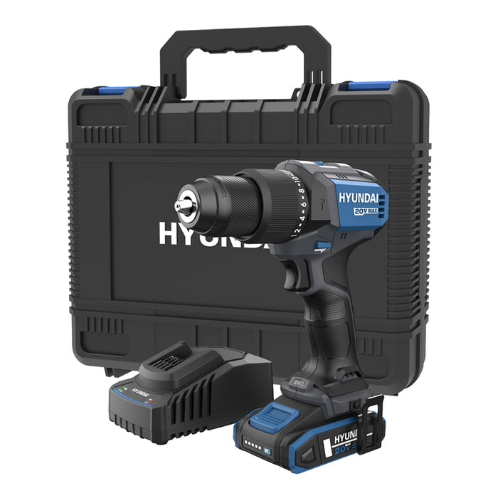 CORDLESS BRUSHLESS IMPACT DRILL HYUNDAI HD20X-60TT 20 V, 60.00 nm, 2.00 Ah, CASE