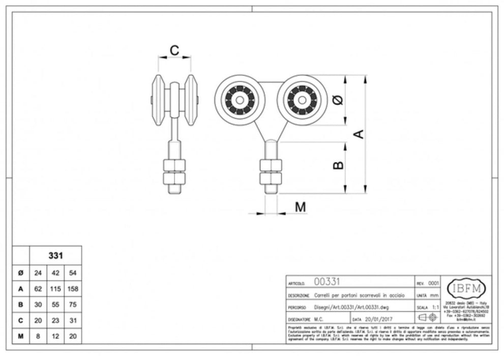 ROLLER GUIDE FOR PORTAL SLIDING DOOR