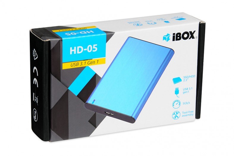 iBox HD-05 HDD/SSD enclosure Blue 2.5"