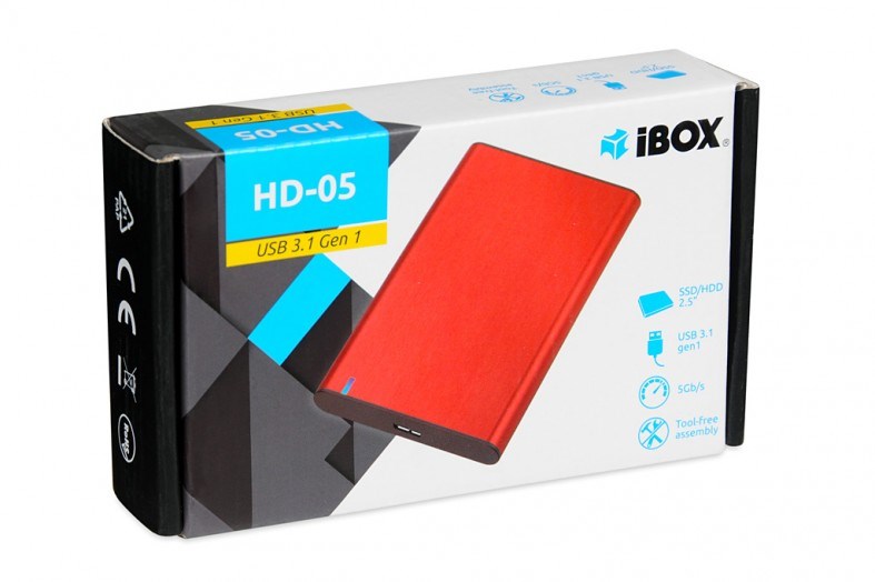 iBox HD-05 HDD/SSD enclosure Red 2.5"