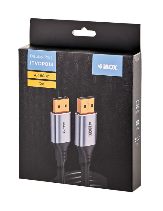iBox ITVDP013 DisplayPort cable 4K 60Hz gold plug 3 m