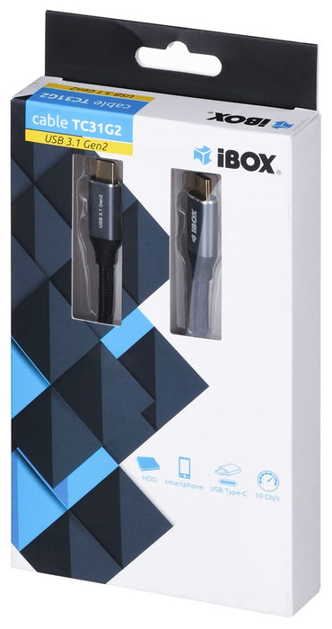 I-BOX USB C/USB C, 1 m USB cable 3.2 Gen 2 (3.1 Gen 2) Black