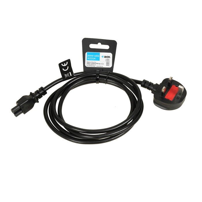 iBOX Power Cable for Laptops (clover) VDE 1.8m UK plug