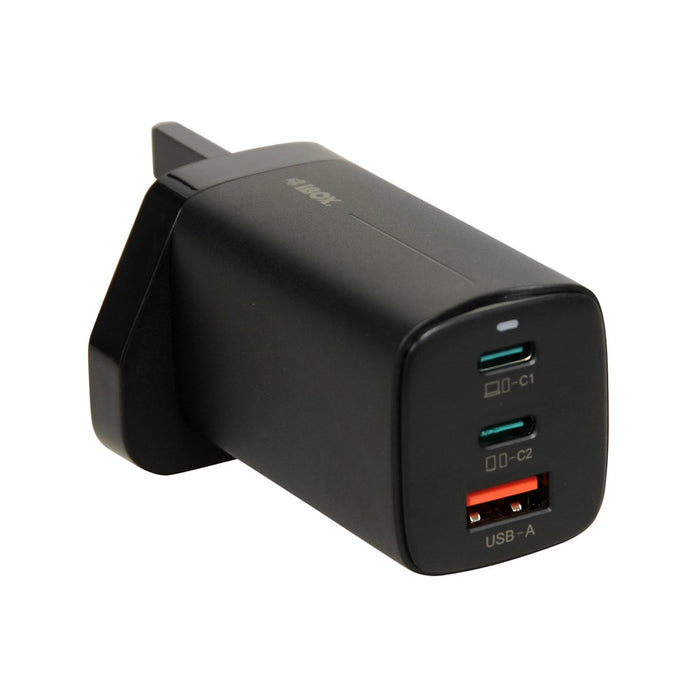 iBOX C-65 Black, GaN 65W universal charger UK plug