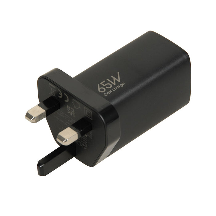iBOX C-65 Black, GaN 65W universal charger UK plug