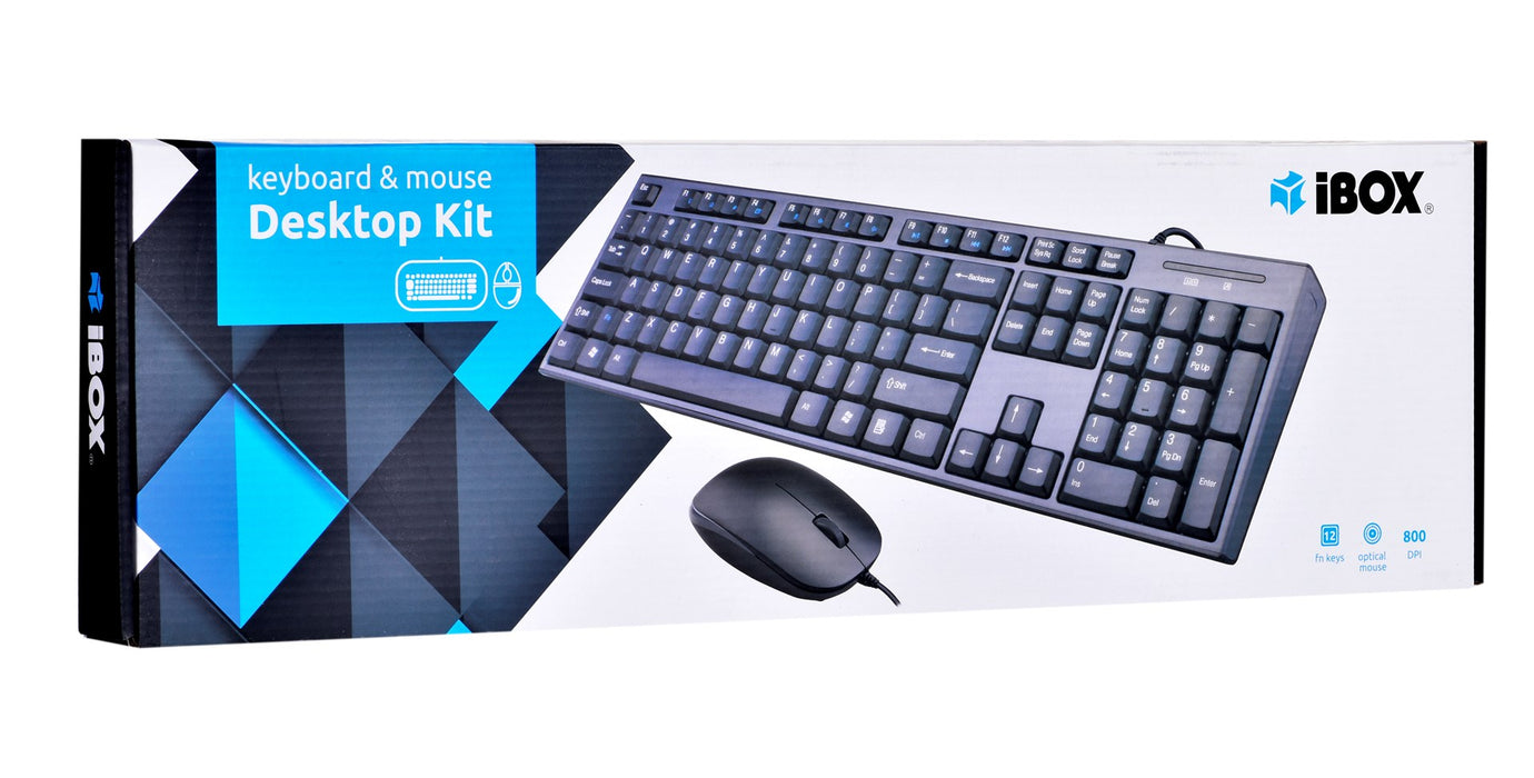 iBox IKMS606 keyboard Mouse included Home USB QWERTY UK English Black