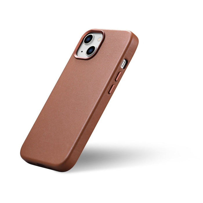 iCarer Case Leather Case Cover for iPhone 14 Brown (WMI14220705-BN) (MagSafe Compatible) - Cell phone cases