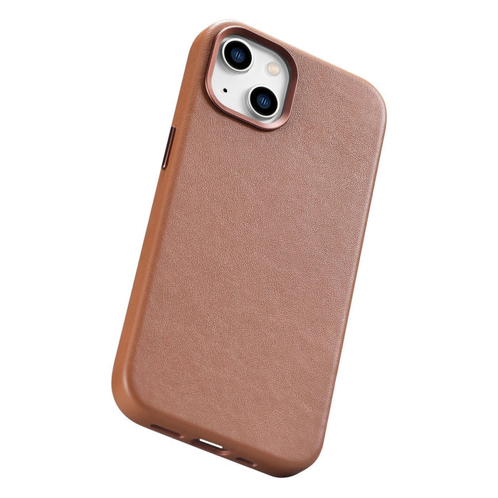iCarer Case Leather Case Cover for iPhone 14 Brown (WMI14220705-BN) (MagSafe Compatible) - Cell phone cases