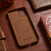 iCarer Case Leather Case Cover for iPhone 14 Brown (WMI14220705-BN) (MagSafe Compatible) - Cell phone cases