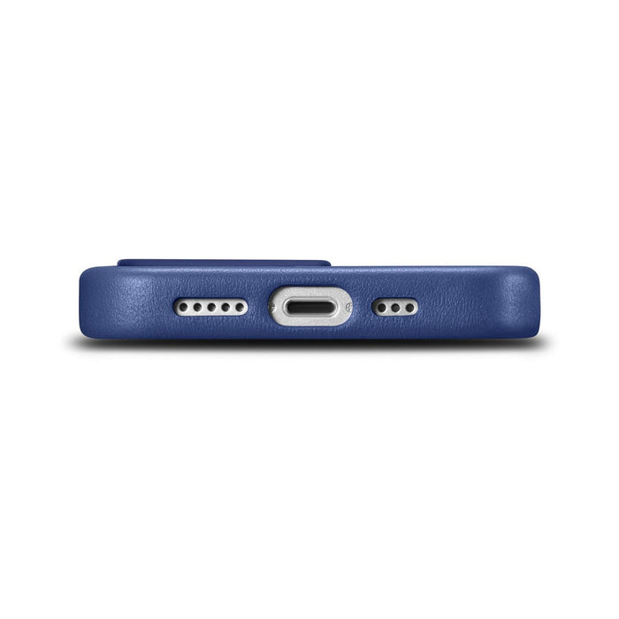 iCarer Case Leather Cover Genuine Leather Case for iPhone 14 Pro Max blue (WMI14220708-BU) (MagSafe compatible) - Cell