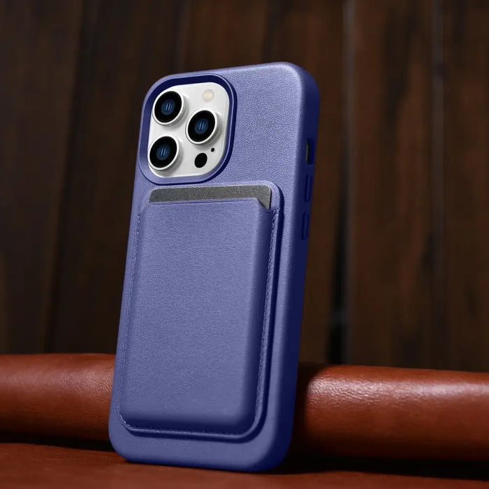 iCarer Case Leather Cover Genuine Leather Case for iPhone 14 Pro Max Light Purple (WMI14220708-LP) (MagSafe Compatible)