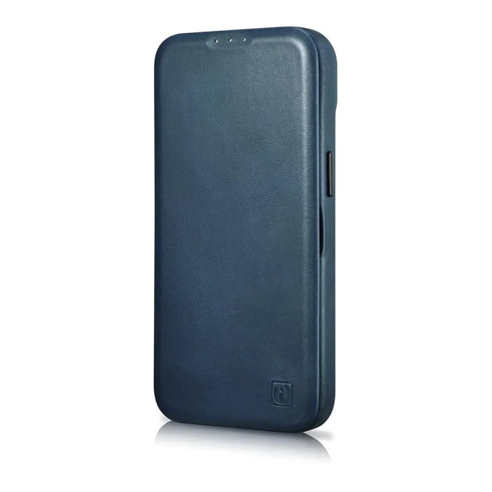iCarer CE Oil Wax Premium Leather Folio Case iPhone 14 magnetic flip case MagSafe blue (AKI14220705-BU) - Cell phone