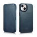 iCarer CE Oil Wax Premium Leather Folio Case iPhone 14 magnetic flip case MagSafe blue (AKI14220705-BU) - Cell phone