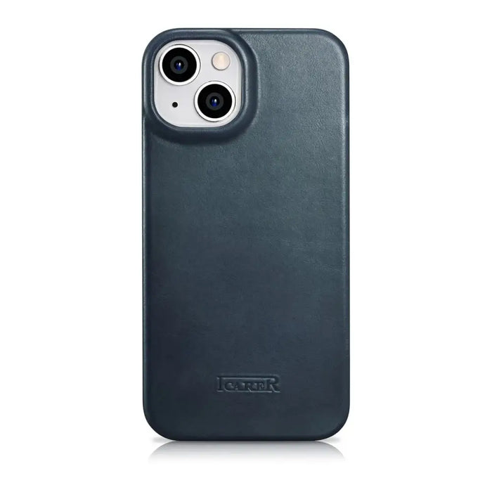 iCarer CE Oil Wax Premium Leather Folio Case iPhone 14 magnetic flip case MagSafe blue (AKI14220705-BU) - Cell phone