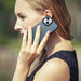 iCarer CE Oil Wax Premium Leather Folio Case iPhone 14 magnetic flip case MagSafe blue (AKI14220705-BU) - Cell phone
