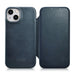 iCarer CE Oil Wax Premium Leather Folio Case iPhone 14 magnetic flip case MagSafe blue (AKI14220705-BU) - Cell phone
