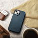 iCarer CE Oil Wax Premium Leather Folio Case iPhone 14 magnetic flip case MagSafe blue (AKI14220705-BU) - Cell phone