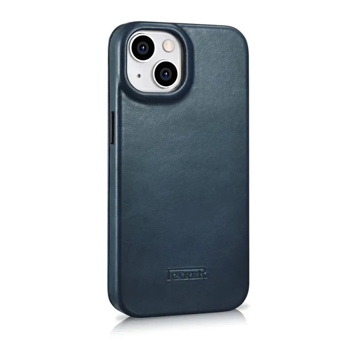 iCarer CE Oil Wax Premium Leather Folio Case iPhone 14 magnetic flip case MagSafe blue (AKI14220705-BU) - Cell phone
