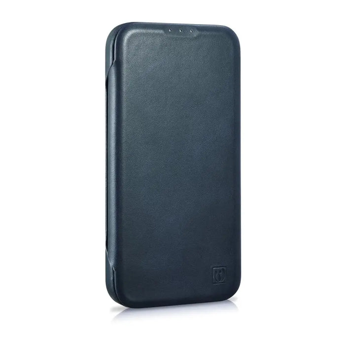 iCarer CE Oil Wax Premium Leather Folio Case iPhone 14 magnetic flip case MagSafe blue (AKI14220705-BU) - Cell phone