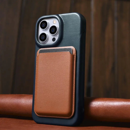 iCarer CE Oil Wax Premium Leather Folio Case Leather Case iPhone 14 Pro Magnetic Flip MagSafe Blue (AKI14220706-BU)