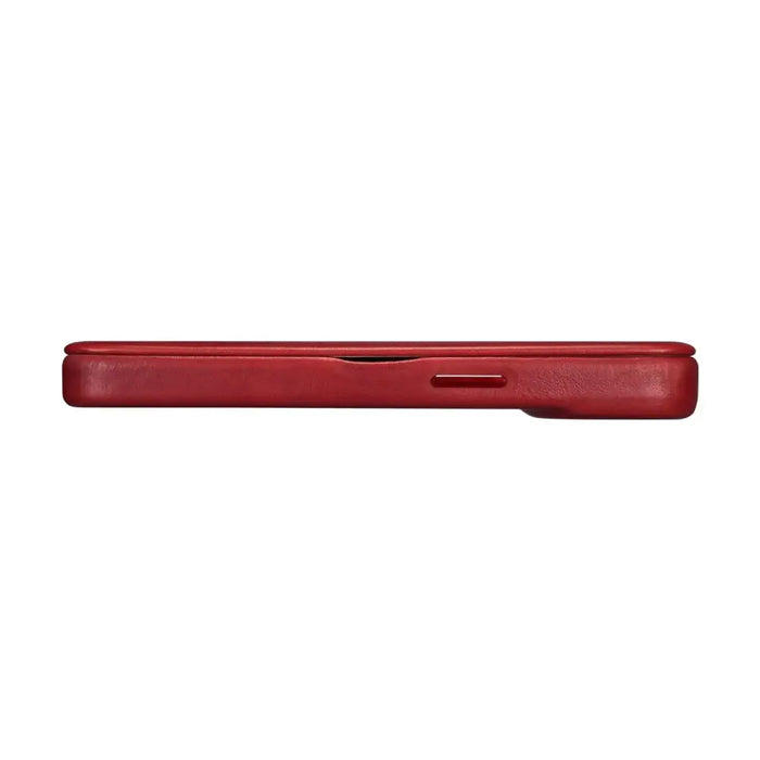 iCarer CE Oil Wax Premium Leather Folio Case Leather Case iPhone 14 Pro Magnetic Flip MagSafe Red (AKI14220706-RD)