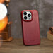 iCarer CE Oil Wax Premium Leather Folio Case Leather Case iPhone 14 Pro Magnetic Flip MagSafe Red (AKI14220706-RD)