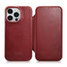 iCarer CE Oil Wax Premium Leather Folio Case Leather Case iPhone 14 Pro Magnetic Flip MagSafe Red (AKI14220706-RD)