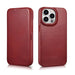 iCarer CE Oil Wax Premium Leather Folio Case Leather Case iPhone 14 Pro Magnetic Flip MagSafe Red (AKI14220706-RD)