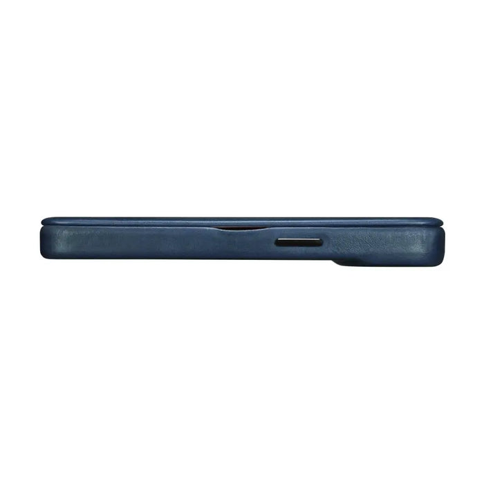 iCarer CE Oil Wax Premium Leather Folio Case Leather Case iPhone 14 Pro Magnetic Flip MagSafe Blue (AKI14220706-BU)