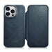 iCarer CE Oil Wax Premium Leather Folio Case Leather Case iPhone 14 Pro Max Magnetic Flip MagSafe Blue (AKI14220708-BU)