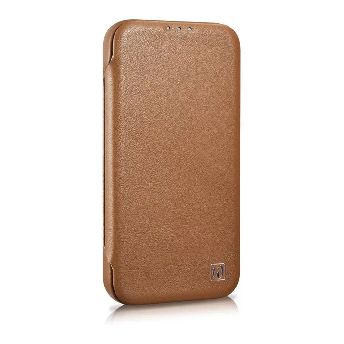 iCarer CE Premium Leather Folio Case iPhone 14 magnetic flip case MagSafe brown (WMI14220713-BN) - Cell phone cases