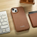 iCarer CE Premium Leather Folio Case iPhone 14 magnetic flip case MagSafe brown (WMI14220713-BN) - Cell phone cases