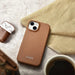 iCarer CE Premium Leather Folio Case iPhone 14 magnetic flip case MagSafe brown (WMI14220713-BN) - Cell phone cases