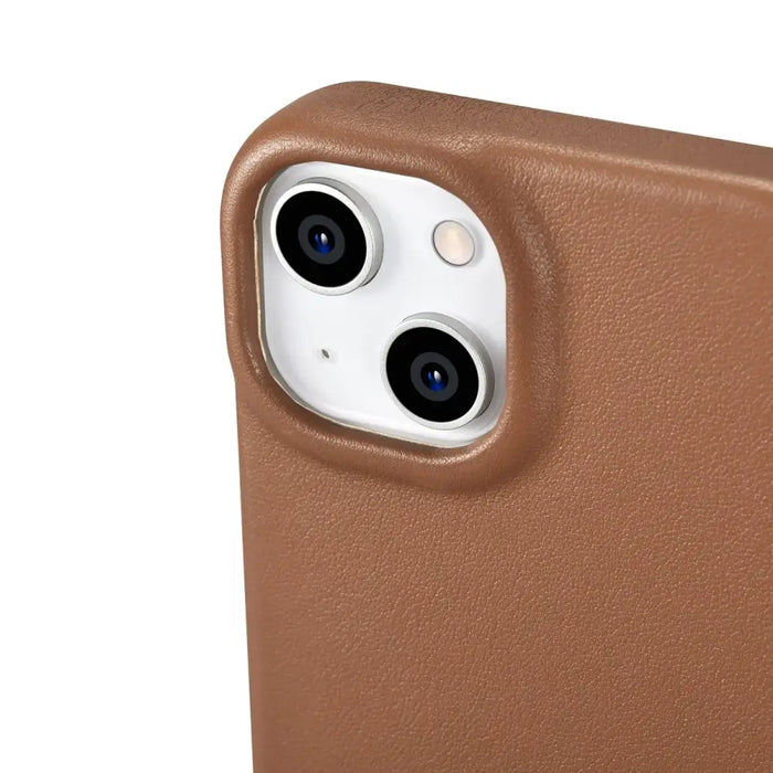iCarer CE Premium Leather Folio Case iPhone 14 magnetic flip case MagSafe brown (WMI14220713-BN) - Cell phone cases