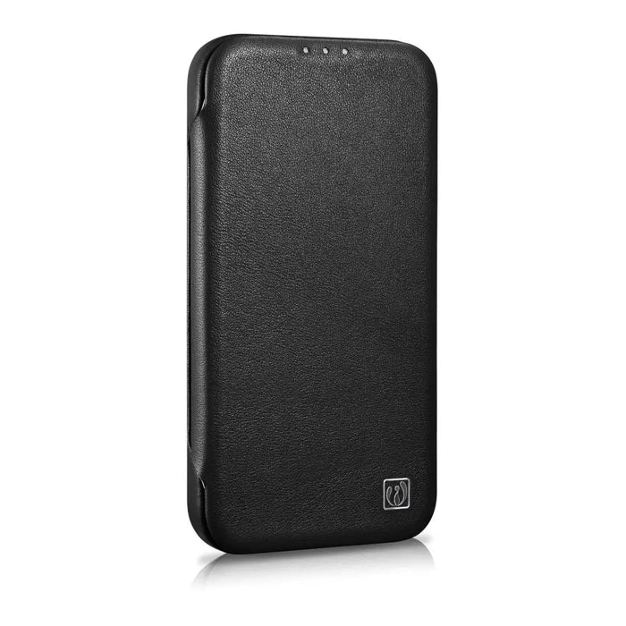 iCarer CE Premium Leather Folio Case iPhone 14 Pro Magnetic Flip Leather Folio Case MagSafe black (WMI14220714-BK)