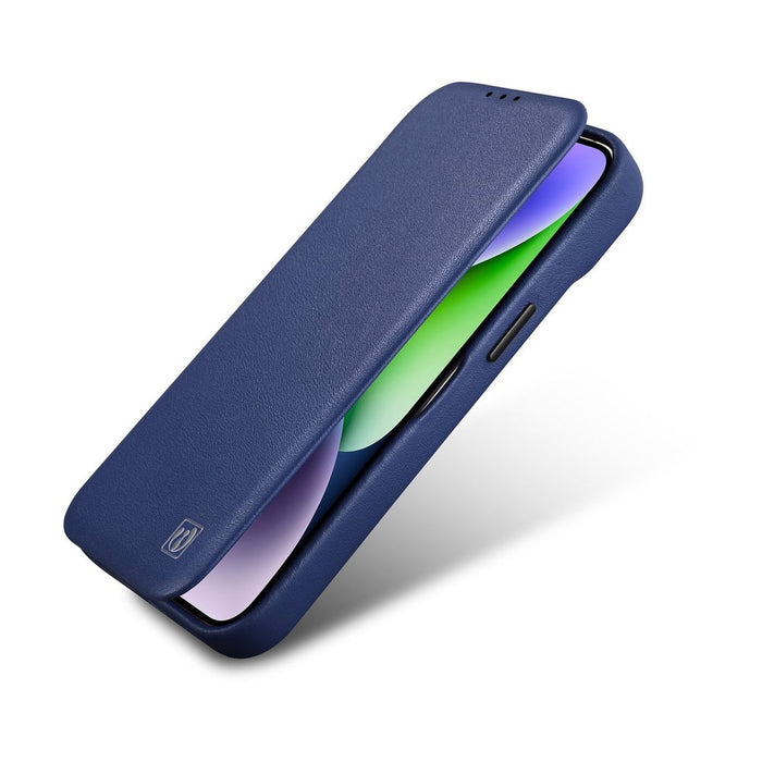 iCarer CE Premium Leather Folio Case iPhone 14 Pro Max Magnetic Flip Leather Folio Case MagSafe Blue (WMI14220716-BU)