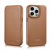 iCarer CE Premium Leather Folio Case iPhone 14 Pro Max Magnetic Flip Leather Folio Case MagSafe Brown (WMI14220716-BN)