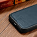 iCarer Leather Oil Wax case covered with natural leather for iPhone 14 Pro blue (WMI14220718-BU) - Cell phone cases