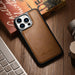 iCarer Leather Oil Wax case covered with natural leather for iPhone 14 Pro brown (WMI14220718-TN) - Cell phone cases