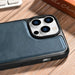 iCarer Leather Oil Wax case covered with natural leather for iPhone 14 Pro blue (WMI14220718-BU) - Cell phone cases