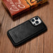 iCarer Leather Oil Wax case for iPhone 14 Pro Max leather case black (WMI14220720-BK) - Cell phone cases