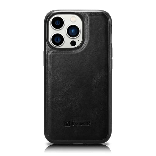iCarer Leather Oil Wax case for iPhone 14 Pro Max leather case black (WMI14220720-BK) - Cell phone cases