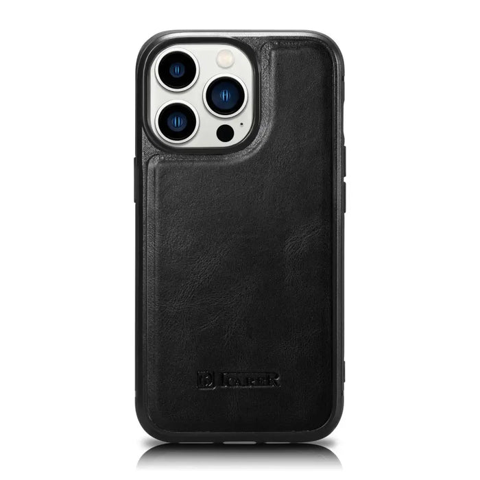 iCarer Leather Oil Wax case for iPhone 14 Pro Max leather case black (WMI14220720-BK) - Cell phone cases