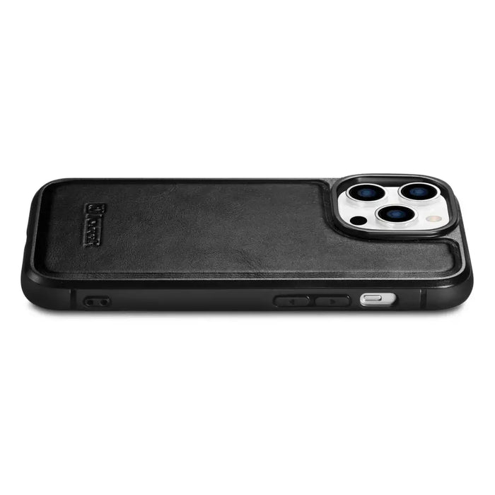 iCarer Leather Oil Wax case for iPhone 14 Pro Max leather case black (WMI14220720-BK) - Cell phone cases