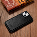 iCarer Leather Oil Wax Genuine Leather Case for iPhone 14 (MagSafe Compatible) Black (WMI14220717-BK) - Cell phone